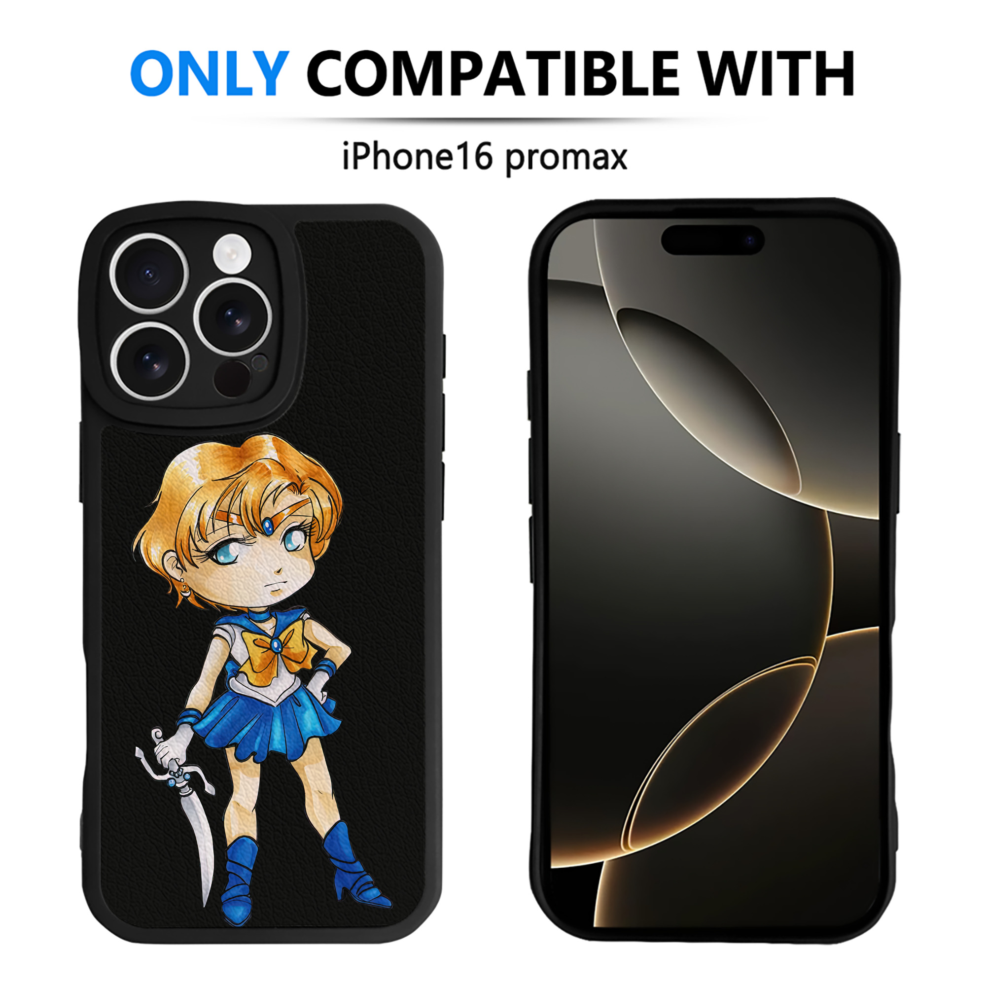 （画像用） 美少女戦士セーラームーン 天王はるか Sailor Moon Tenoh Haruka 【iPhone 16シリーズ対応】シリコンスマホケース（レザー調） 材質：シリコン